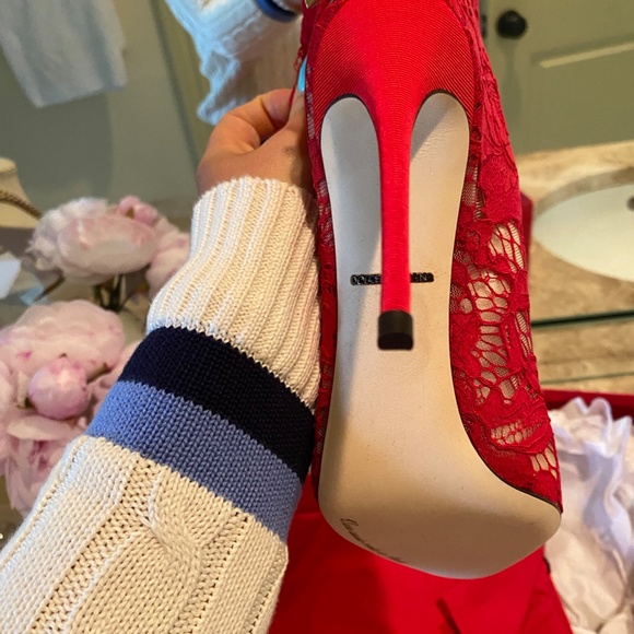 BRAND NEW DOLCE & GABBANA BETH RED LACW TOE ANKE BOOTS - Picture 16 of 16